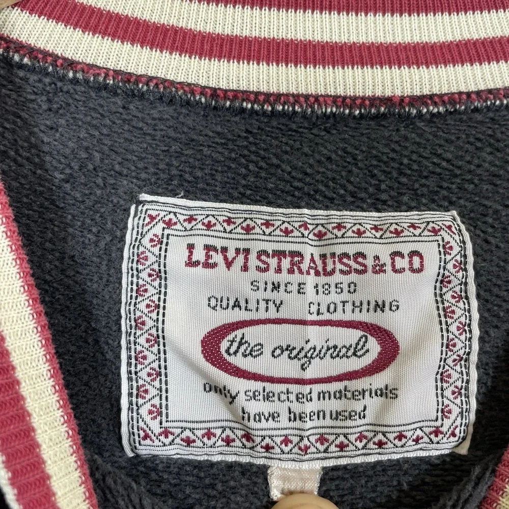 Vtg 80s Levis Ringer Sweatshirt Crewneck Mens Medium Distressed Cotton Blend